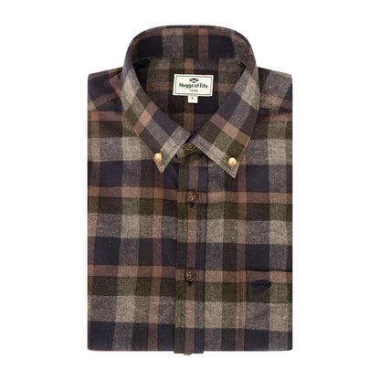 Plaid button-down Hoggs of Fife shirt in earthy tones, perfect for country clothing outdoors