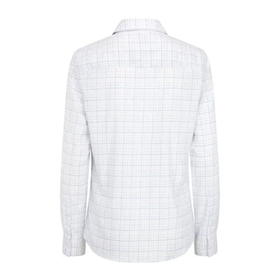 White button-up shirt with grid pattern from Hoggs of Fife Ladies Callie Twill collection