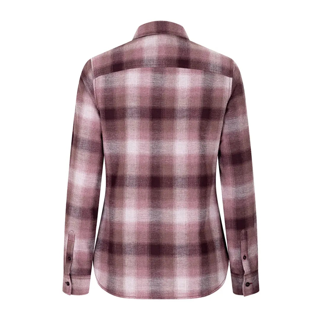 Plaid Flannel Check Shirt in pink and burgundy from Hoggs of Fife’s Isla Flannel line