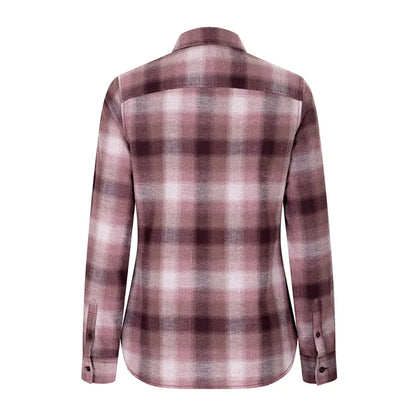 Plaid Flannel Check Shirt in pink and burgundy from Hoggs of Fife’s Isla Flannel line
