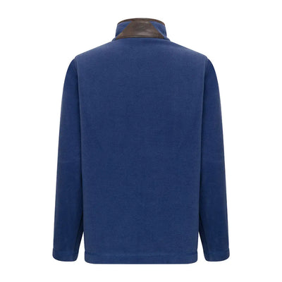 Blue Hoggs of Fife Ladies Stenton 1/4 Zip Fleece jacket with brown collar for country clothing