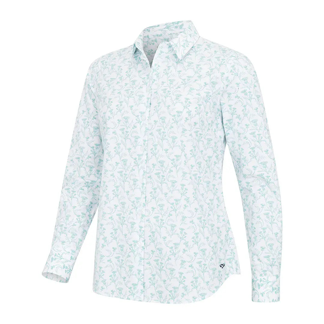 Long-sleeved floral thistle print shirt from Hoggs of Fife, perfect for any casual look
