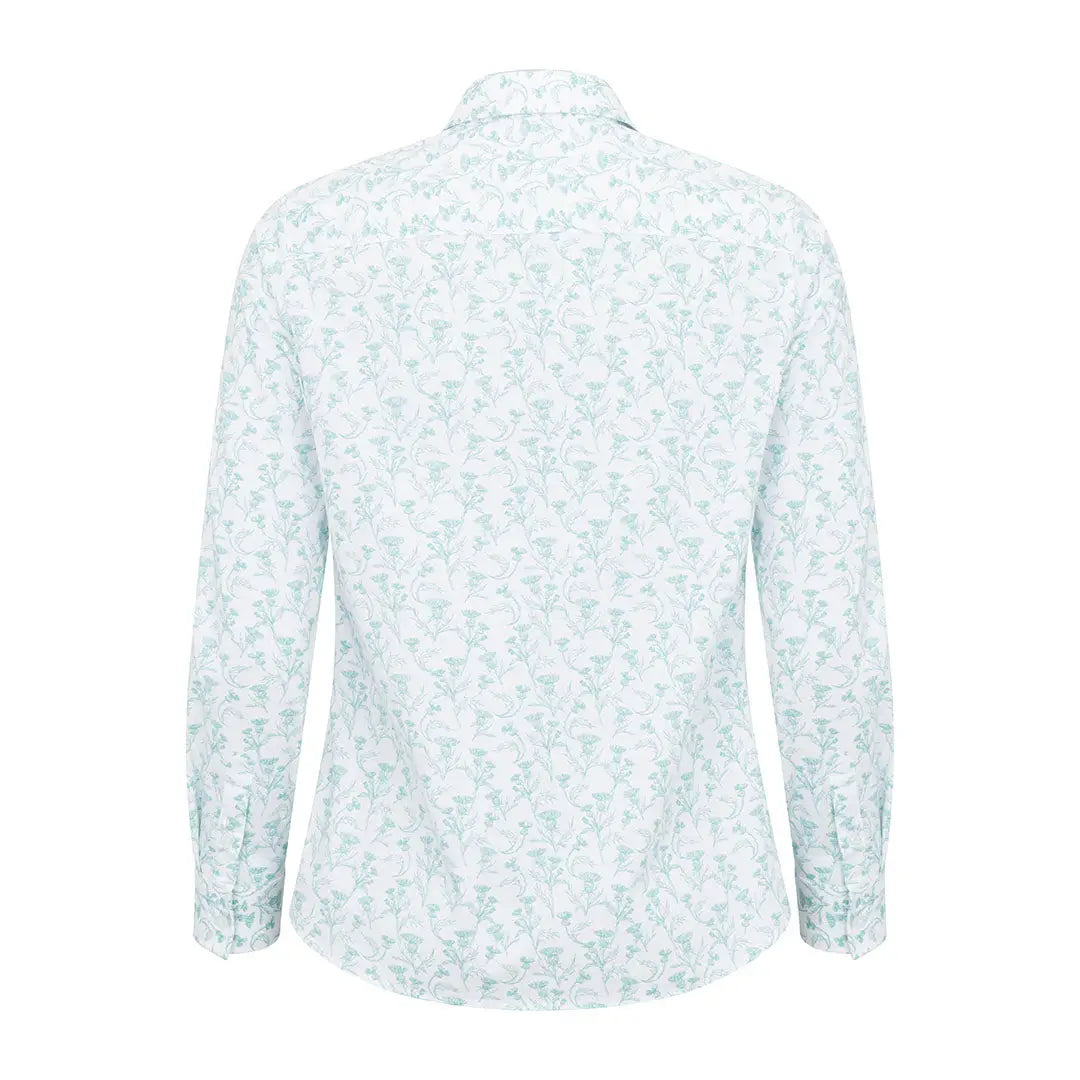 Light blue thistle print shirt for ladies from Hoggs of Fife, stylish and comfy