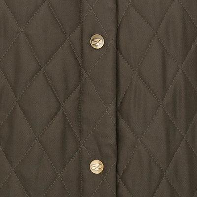 Dark green Fife Ladybank quilted jacket with gold buttons from Hoggs of Fife