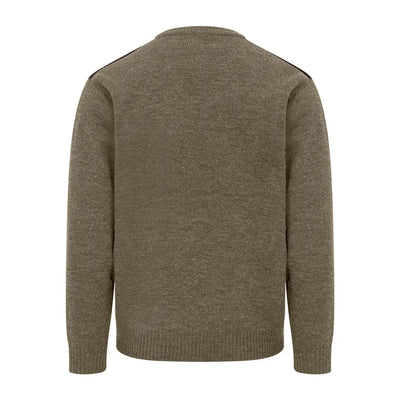 Olive green knit Hoggs Of Fife Melrose II Crew Pullover for stylish hunting