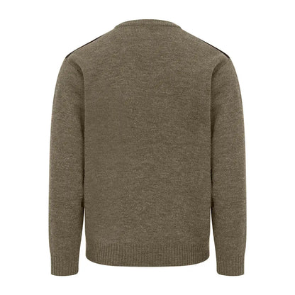 Olive green knit Hoggs Of Fife Melrose II Crew Pullover for stylish hunting