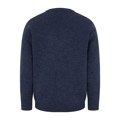 Navy blue knit crew neck sweater Melrose II V-Neck Pullover from Hoggs Of Fife