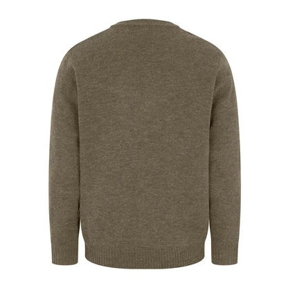 Olive green knit Melrose V-Neck hunting pullover perfect for outdoor adventures