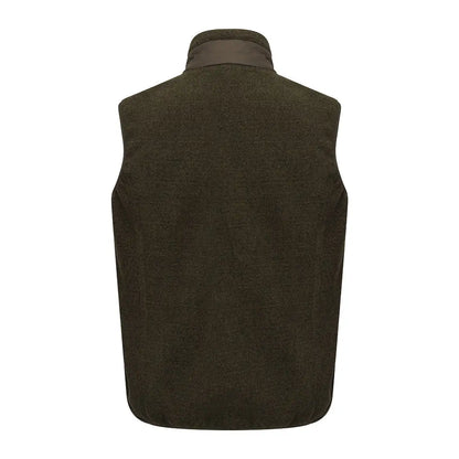 Olive green fleece vest from the Fife Melville Hybrid Gilet collection
