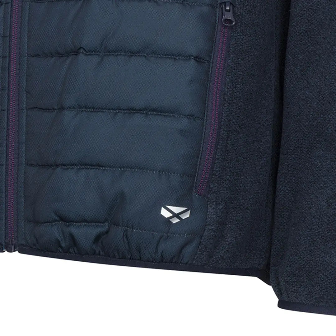 Dark blue Hoggs of Fife Melville Hybrid Jacket with zipper and white logo