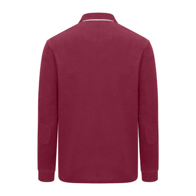 Burgundy long-sleeved rugby shirt from Hoggs of Fife Moffat in stylish country clothing