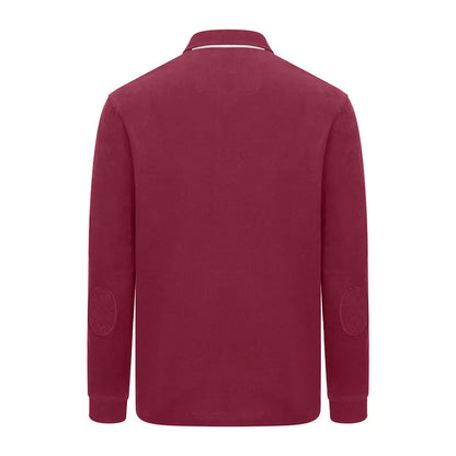 Burgundy long-sleeved rugby shirt from Hoggs of Fife Moffat in stylish country clothing