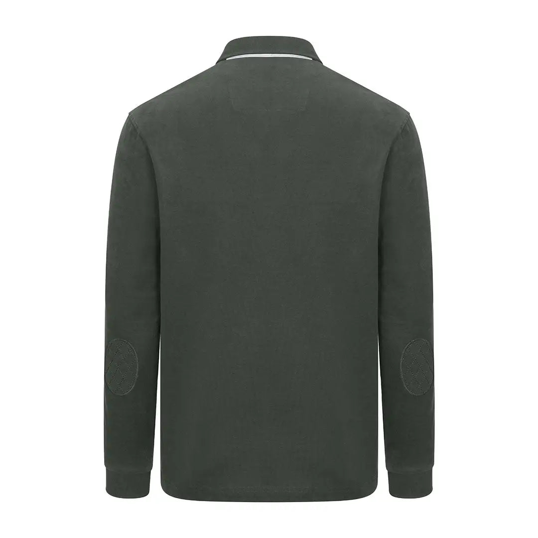 Olive green long-sleeved Hoggs of Fife Moffat Rugby Shirt for a stylish look