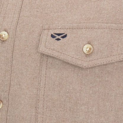Beige Fife Moy Moleskin Shirt with buttoned pocket from Hoggs of Fife