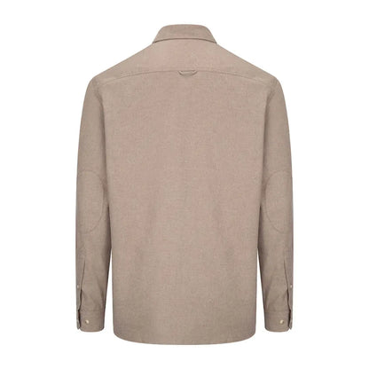 Men’s Fife Moy Moleskin Shirt in beige with elbow patches, comfy and stylish