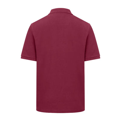 Maroon polo shirt from Hoggs of Fife Newton Pique collection for stylish casual wear