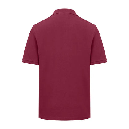Maroon polo shirt from Hoggs of Fife Newton Pique collection for stylish casual wear