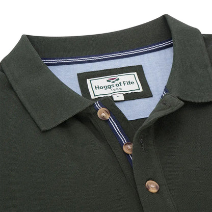 Dark green Hoggs of Fife Newton Pique Polo Shirt perfect for casual wear