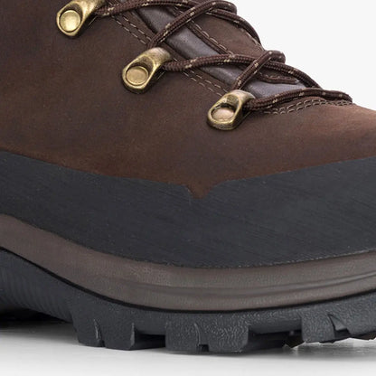 Brown leather Hoggs of Fife Orchy 8 Inch Waterproof Field Boots with dark grey rubber toe