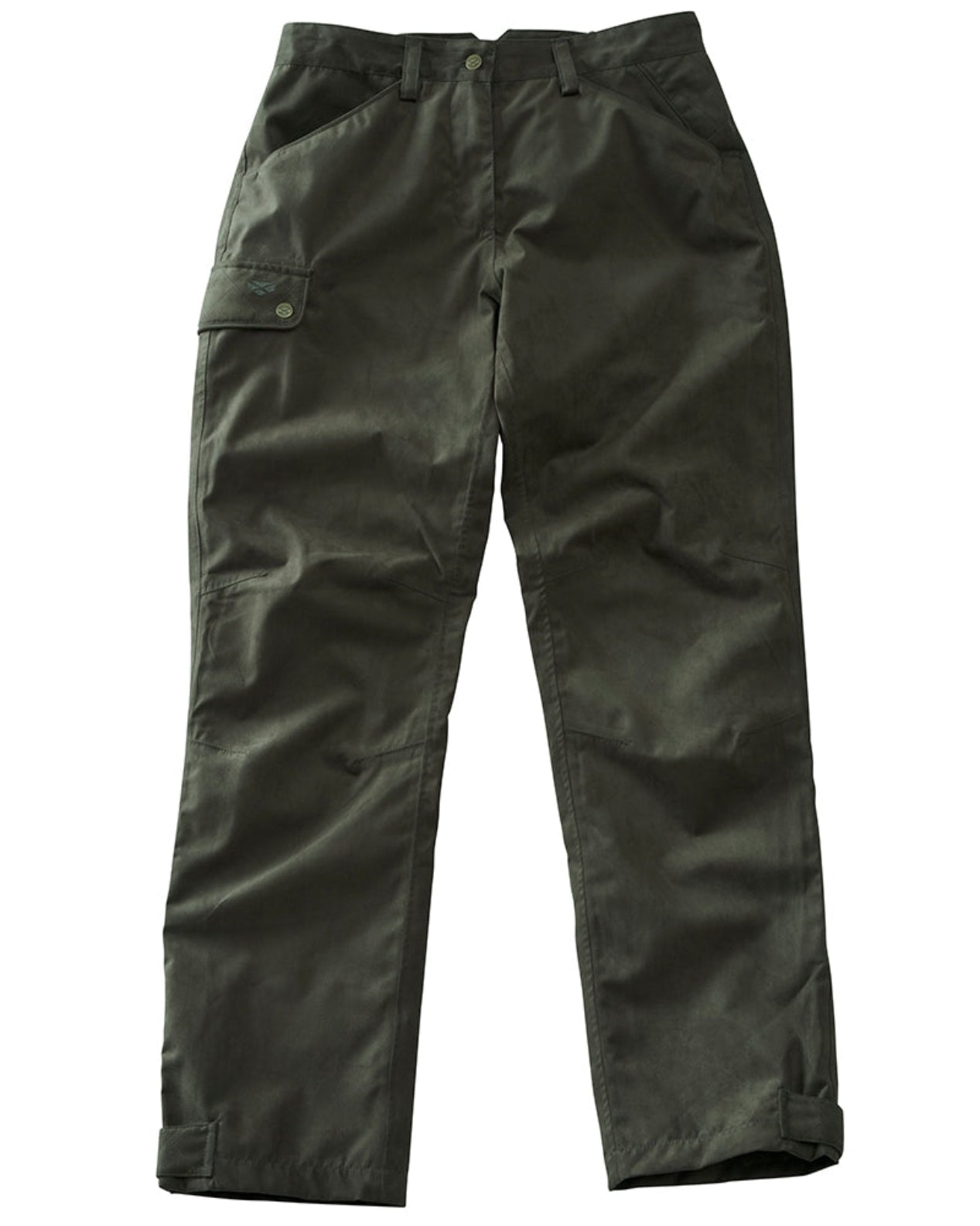 Olive green Hoggs Of Fife Rannoch Ladies Waterproof Field Trousers for outdoor adventures