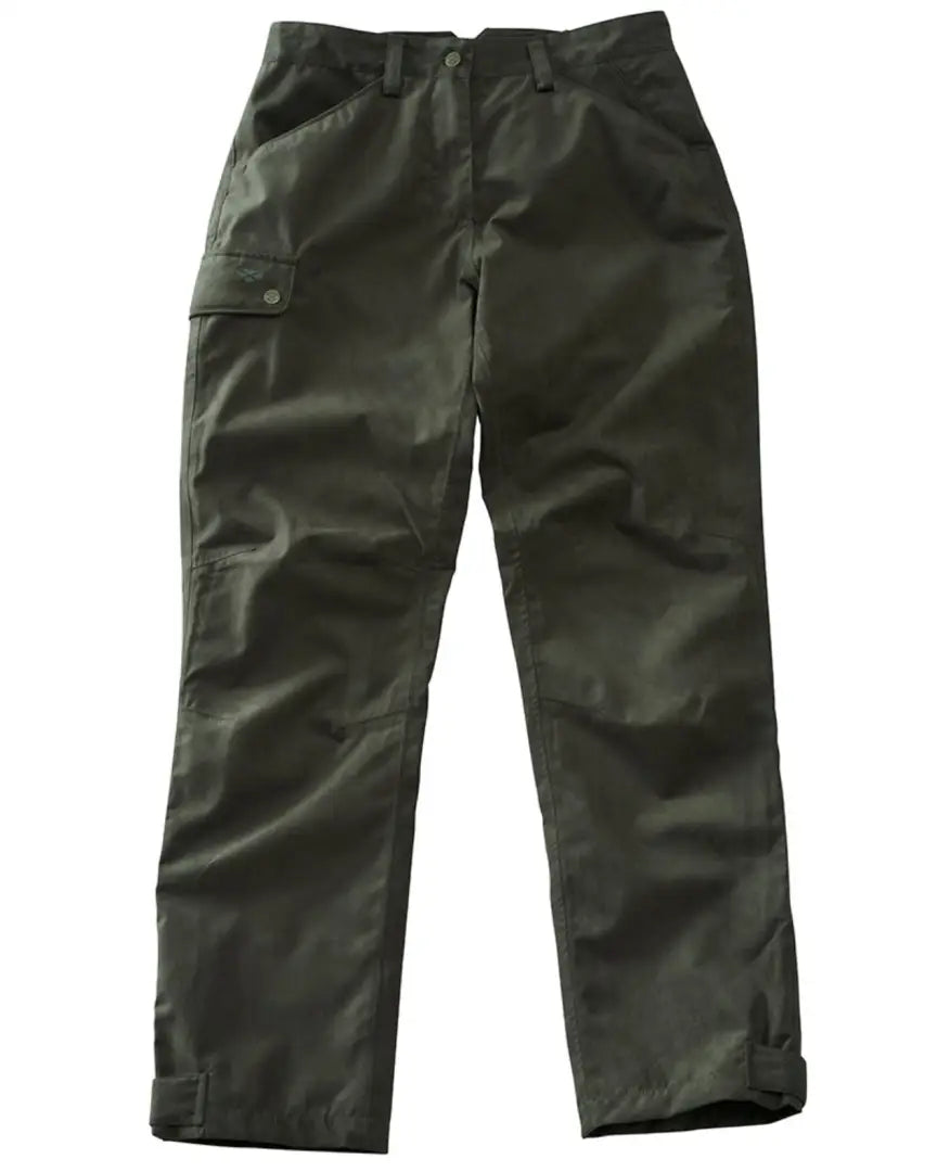 Olive green Hoggs Of Fife Rannoch Ladies Waterproof Field Trousers for outdoor adventures