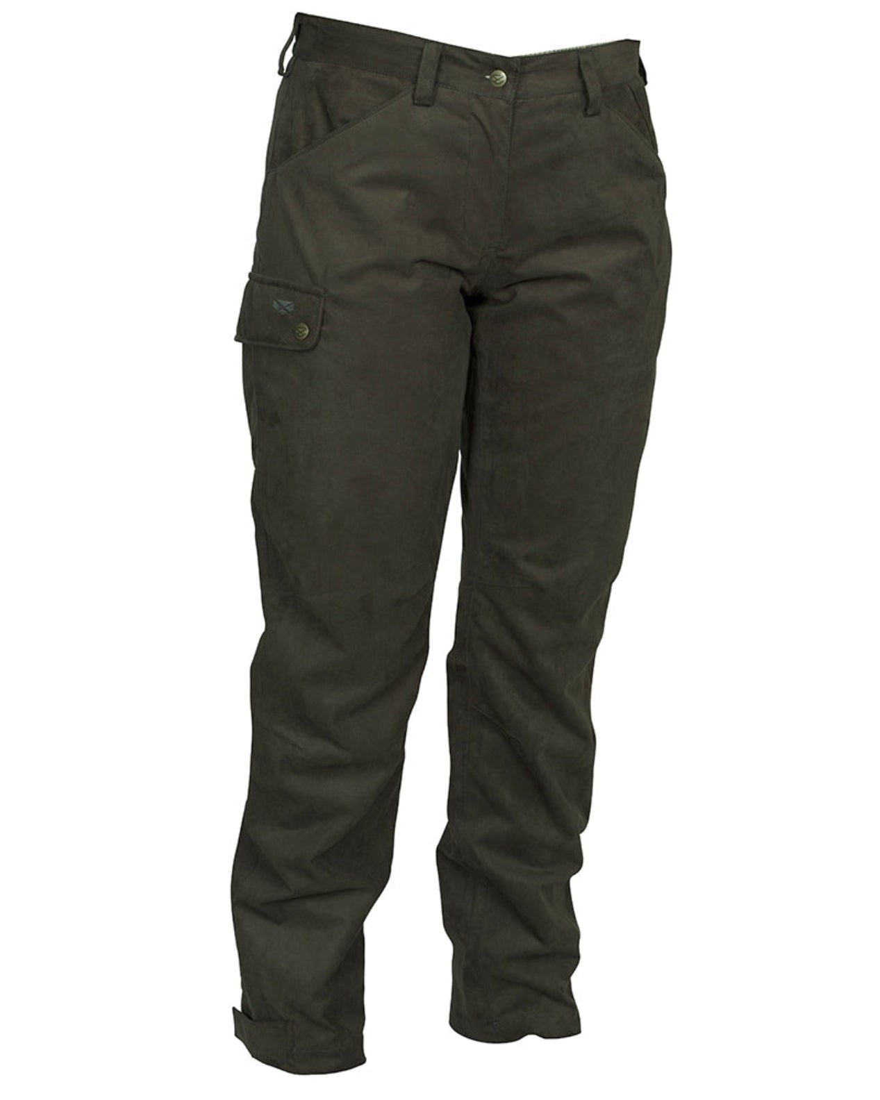 Olive green Hoggs Of Fife ladies field trousers for stylish outdoor adventures