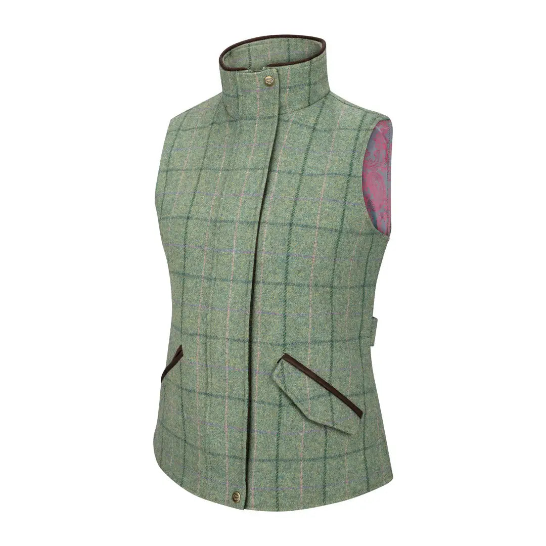 Hoggs of Fife Roslin Ladies Technical Tweed Waistcoat Spring Bracken