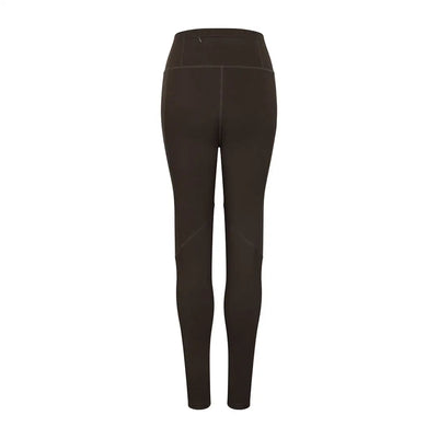 Dark brown Fife Skye Ladies active thermal leggings with subtle knee detail