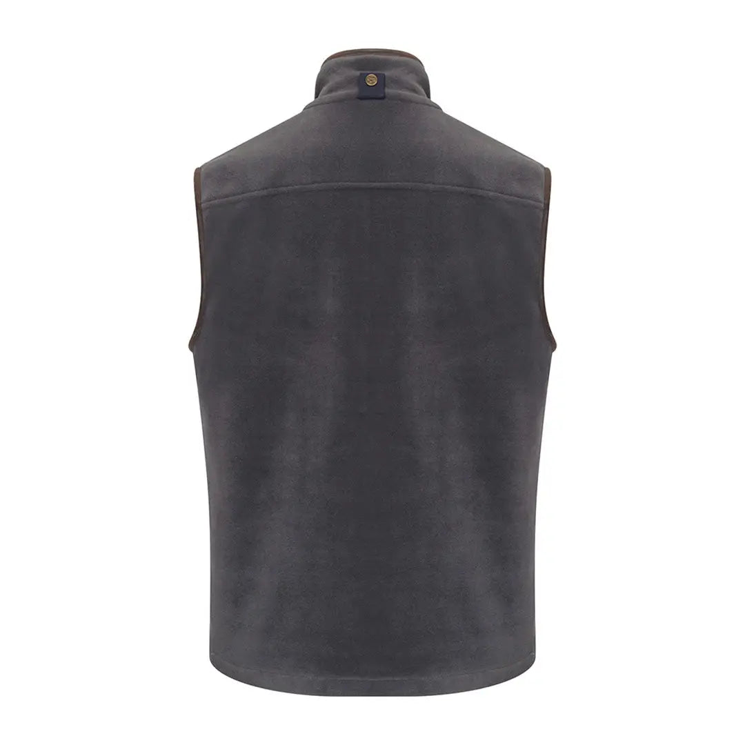 Dark gray Hoggs of Fife Stenton technical fleece gilet with stand-up collar for country clothing