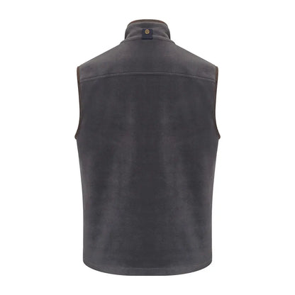 Dark gray Hoggs of Fife Stenton technical fleece gilet with stand-up collar for country clothing