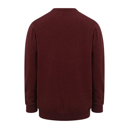 Burgundy crewneck sweatshirt from Hoggs of Fife, featuring original Stirling cotton
