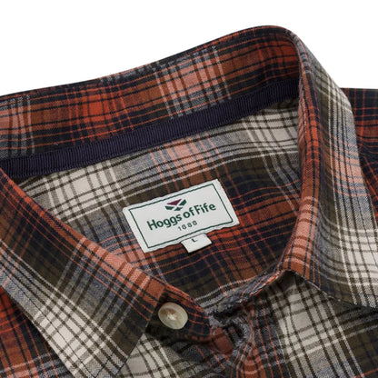 Plaid flannel Tiree shirt in lightly brushed cotton with Hoggs of Fife label