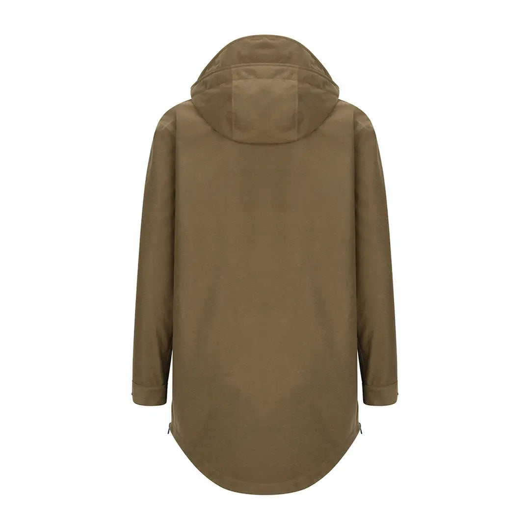 Olive green Hoggs of Fife Torness Trilaminate Waterproof Smock with hood and rounded hem