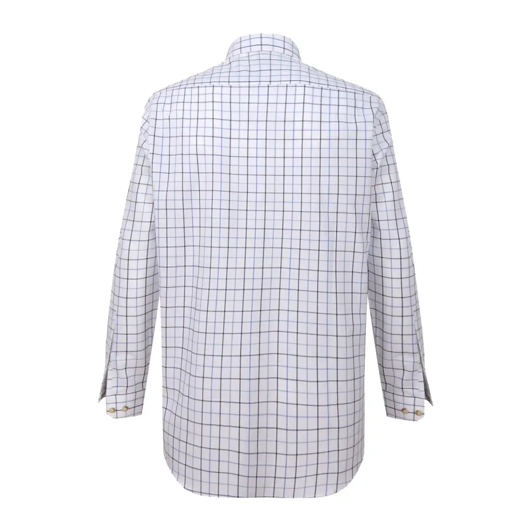 White dress shirt with black grid pattern from Hoggs Of Fife Viscount Premier Tattersall