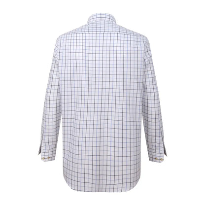 White dress shirt with black grid pattern from Hoggs Of Fife Viscount Premier Tattersall