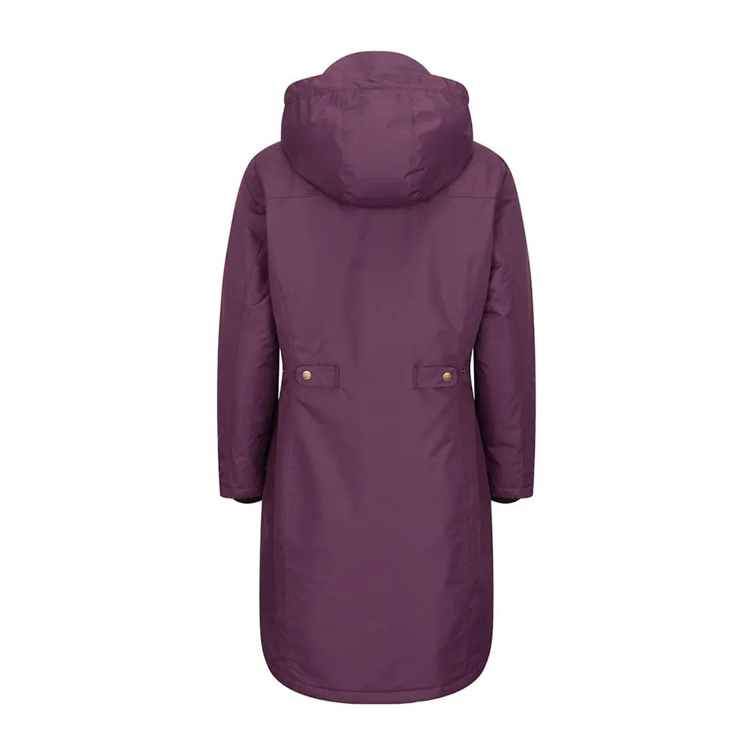 Women’s long purple hooded winter coat from Hoggs of Fife, best country clothing shines