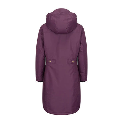 Women’s long purple hooded winter coat from Hoggs of Fife, best country clothing shines