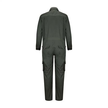 Dark green WorkHogg Coverall with pockets and collar, perfect for tough jobs