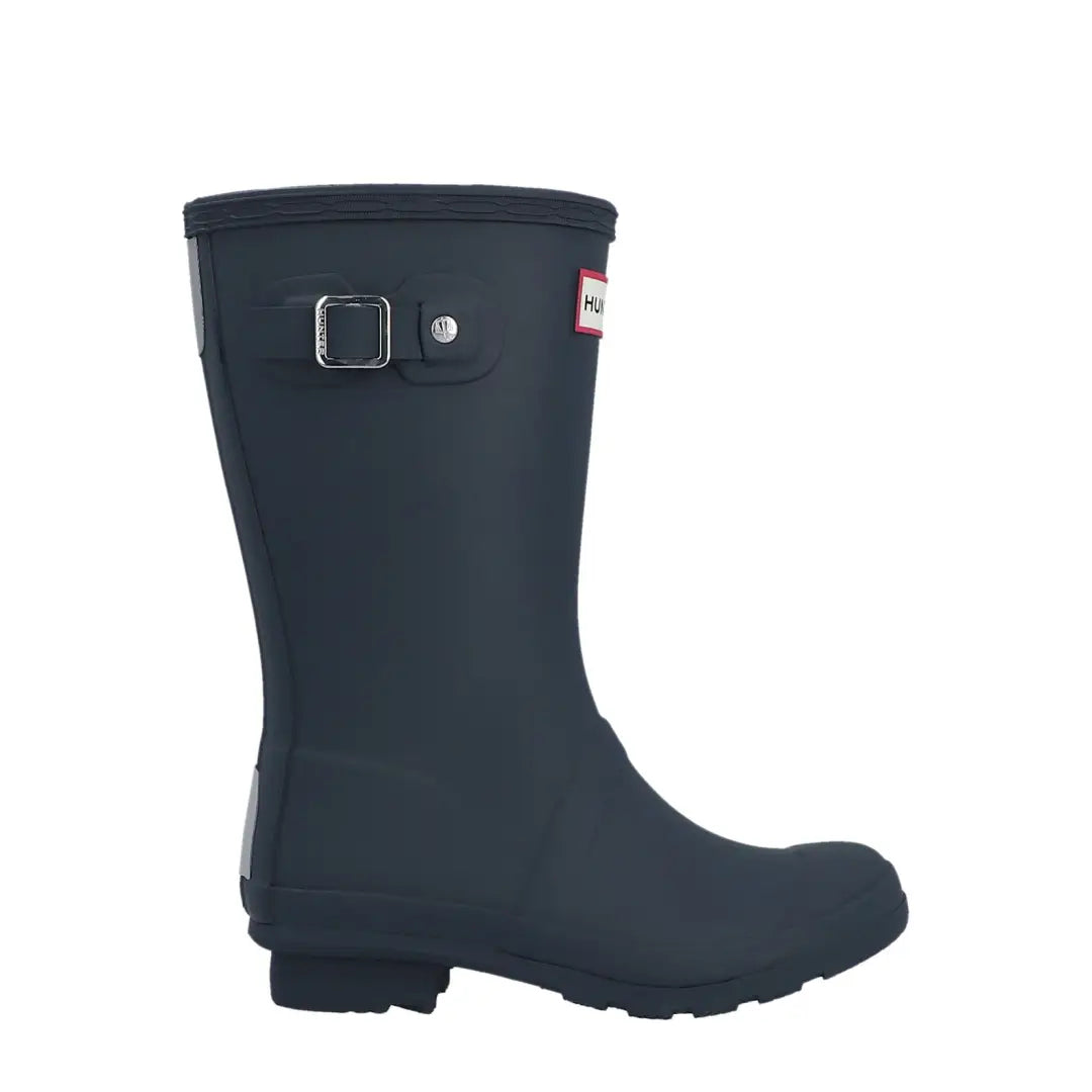 Navy blue Hunter Junior Originals rain boot for kids in stylish waterproof design
