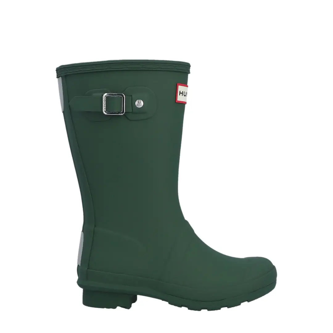 Green rubber rain boot from Hunter Junior Originals perfect for country clothing and hunting activities