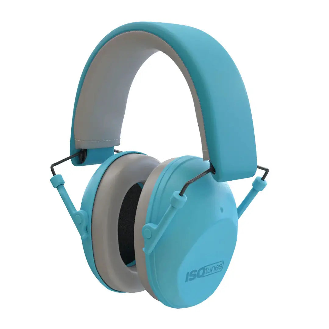 Isotunes Sport Junior blue ear protection headphones with white foam