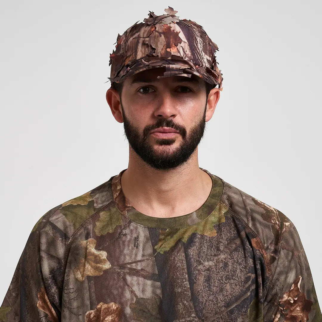 Jack Pyke 3D leafy baseball hat in camo earth tones