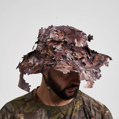 Jack Pyke 3D Leafy Bush Hat in earthy camo greens and browns