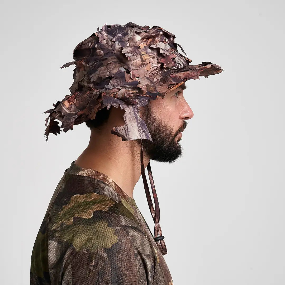 Jack Pyke 3D Leafy Bush Hat in camouflage greens and browns