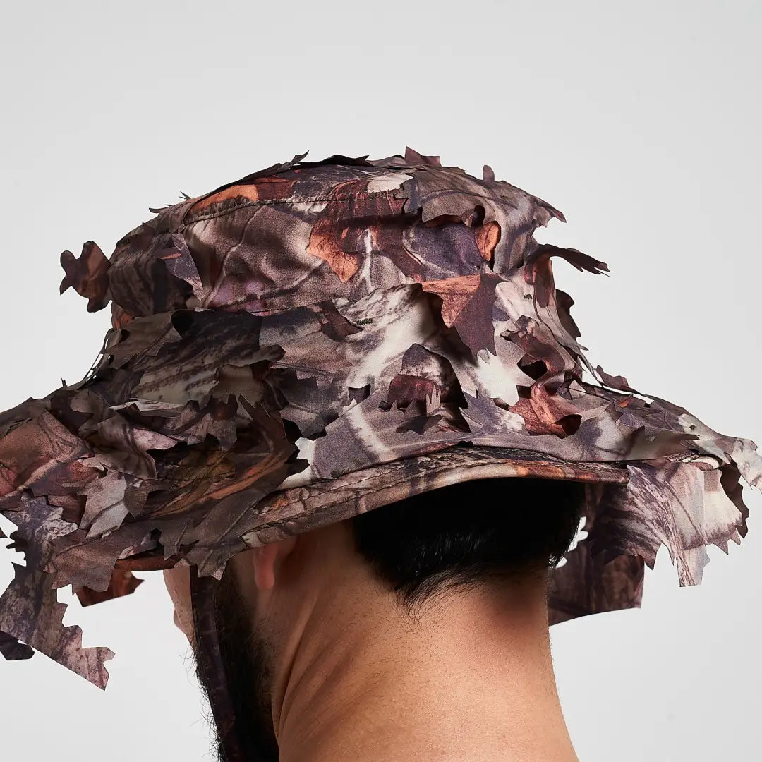 Jack Pyke 3D leafy bush hat in camouflage earth tones