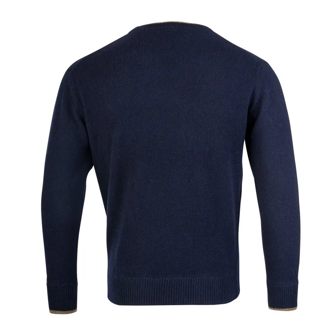 Navy blue long-sleeved Jack Pyke Ashcombe lambswool crewknit pullover
