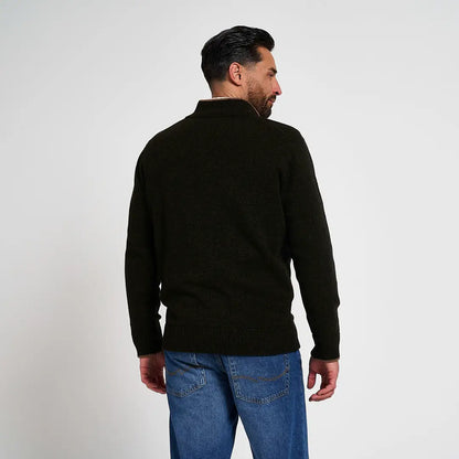 Jack Pyke Ashcombe black knit sweater with ribbed collar and cuffs