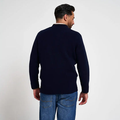 Jack Pyke Ashcombe navy blue crew neck lambwool pullover
