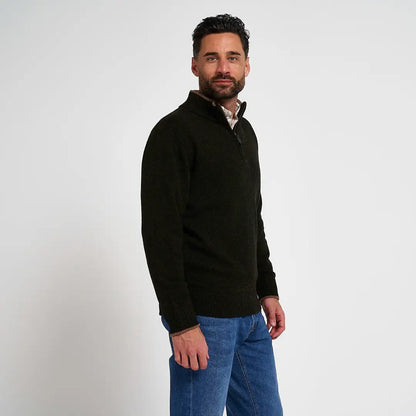 Jack Pyke Ashcombe black quarter-zip lambwool sweater