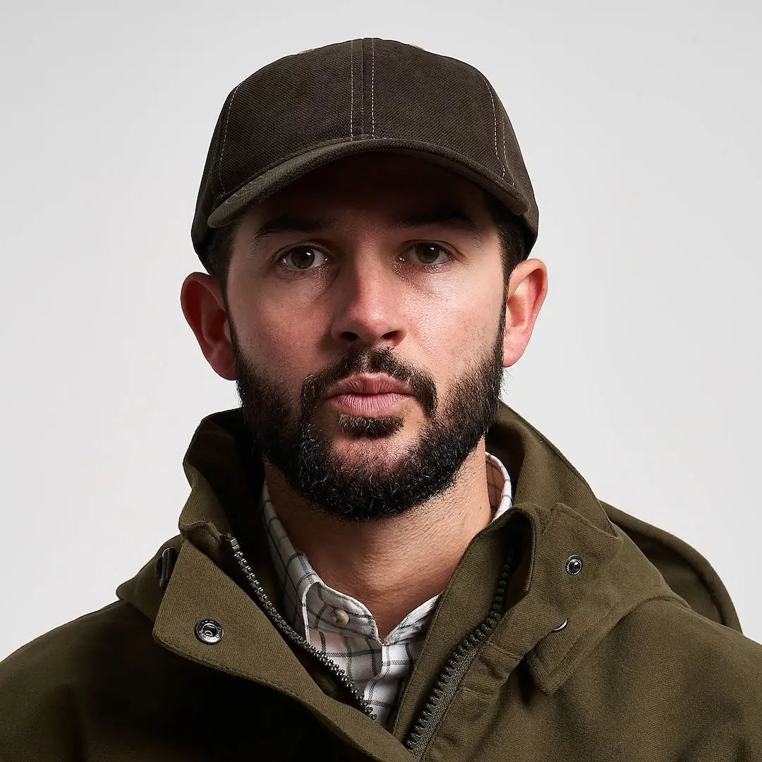 Dark olive green Jack Pyke Ashcombe baseball cap with stitched details